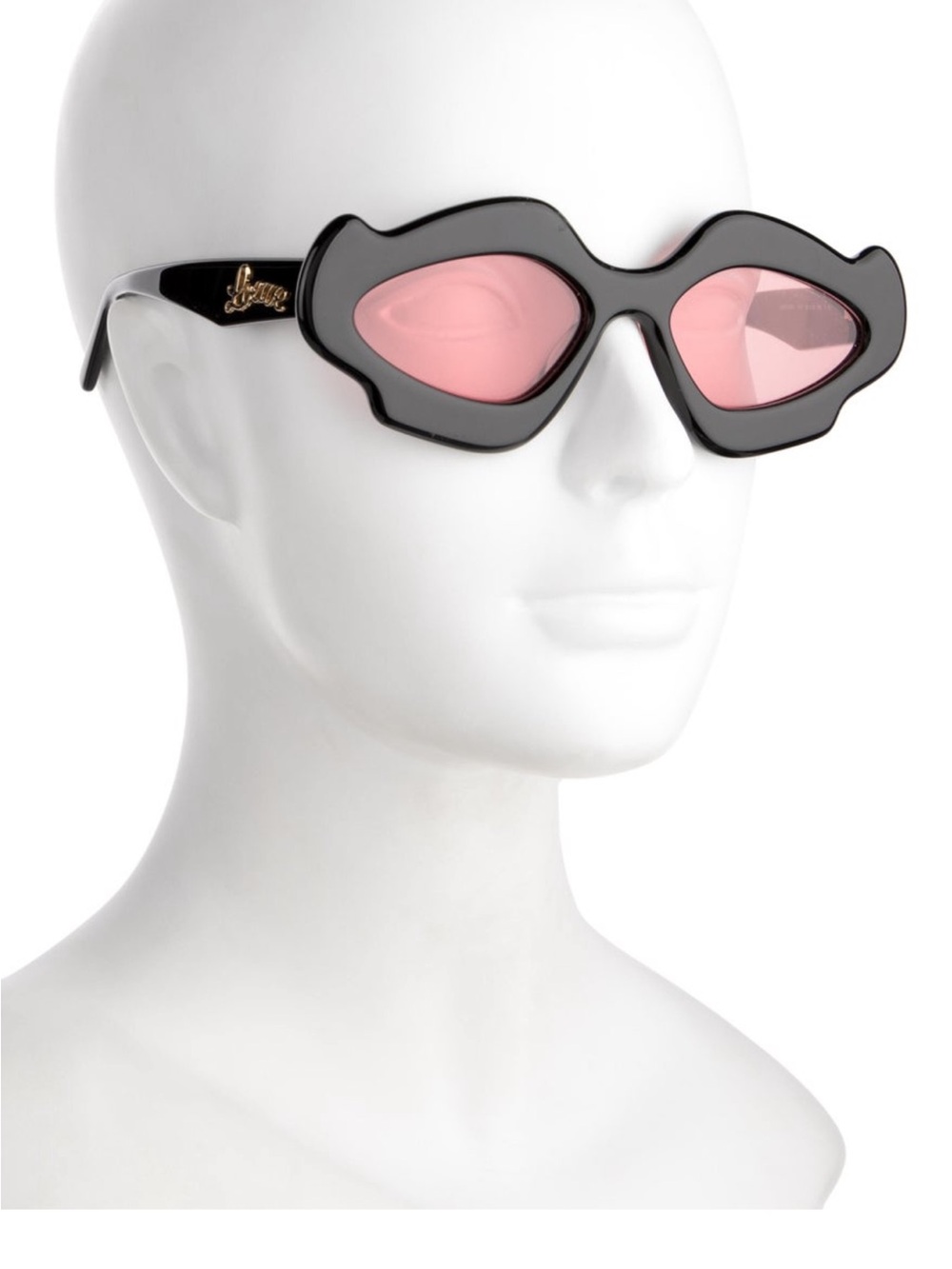 Loewe Black Frame Sunglasses with Pink Lenses